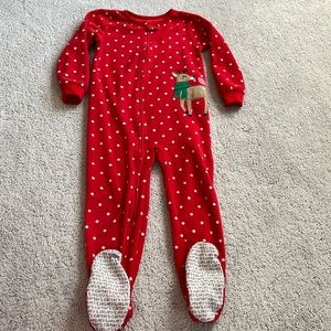 Reindeer zip-up Footie Pajamas